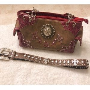 Studded Purse and Belt Bundle